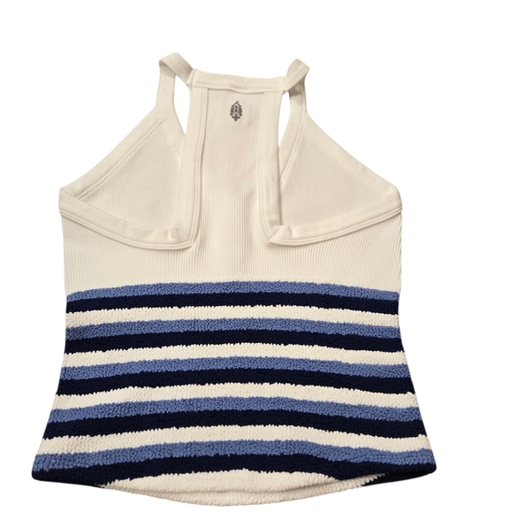 Free People Movement All Clear V Neck Striped Blue White Combo Cami Top - Picture 6 of 8